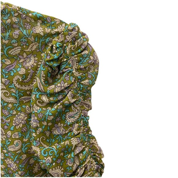 Veronica Beard Paisley Half Sleeve Silk Blouse - Picture 3 of 5